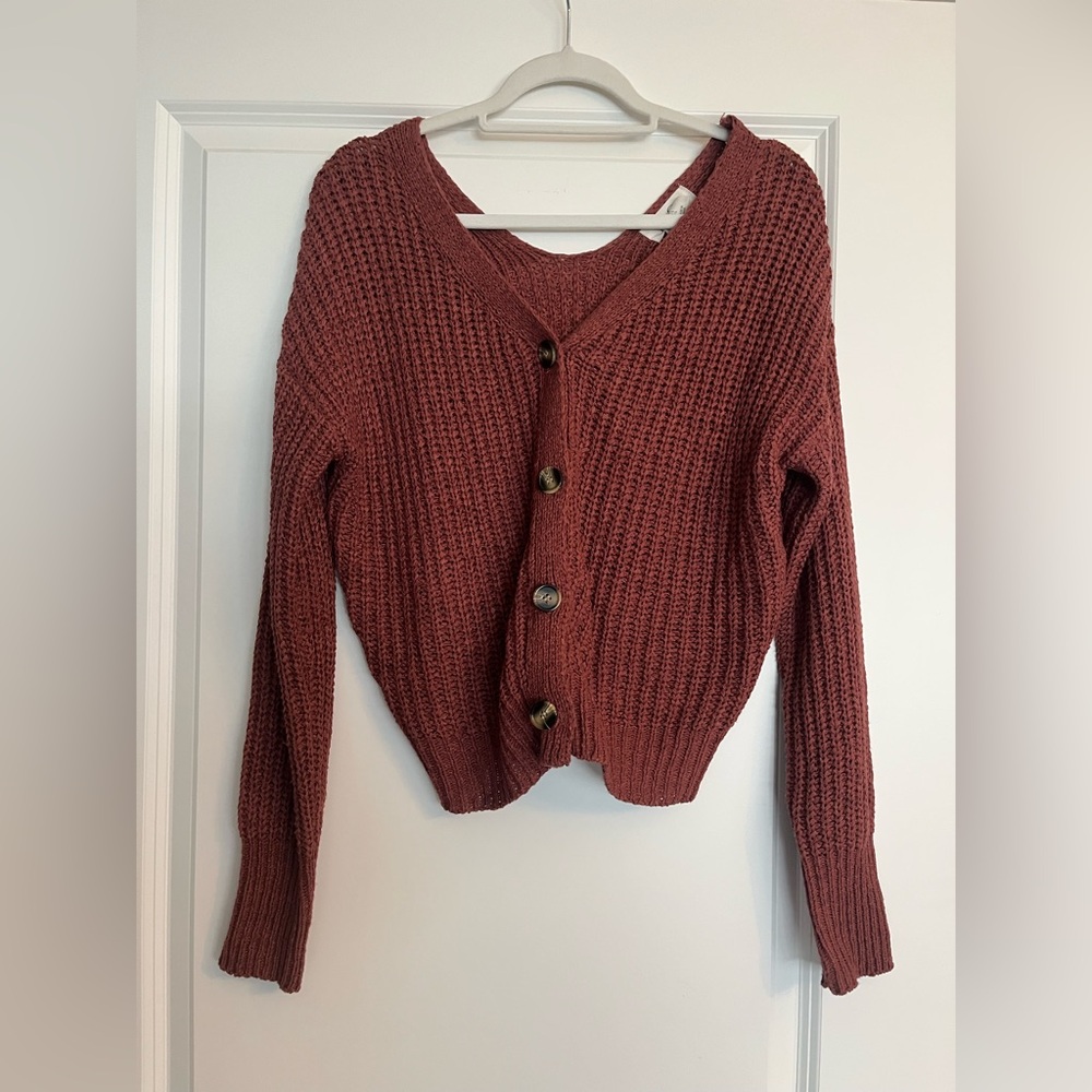 Jessica Simpson Brick Red Knit Cardigan